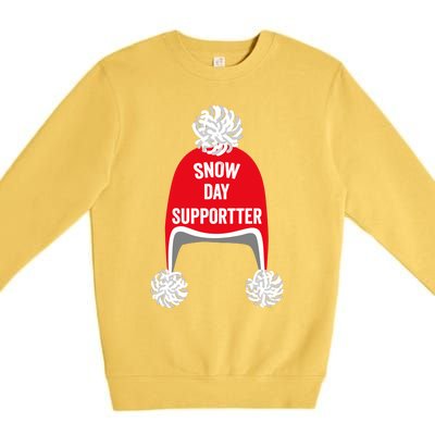 Retro Snow Day Supporter Fun Teacher And Student Snow Love Premium Crewneck Sweatshirt