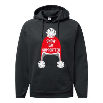 Retro Snow Day Supporter Fun Teacher And Student Snow Love Performance Fleece Hoodie