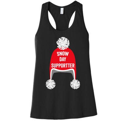 Retro Snow Day Supporter Fun Teacher And Student Snow Love Women's Racerback Tank