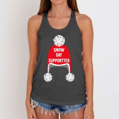 Retro Snow Day Supporter Fun Teacher And Student Snow Love Women's Knotted Racerback Tank