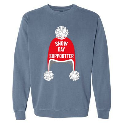 Retro Snow Day Supporter Fun Teacher And Student Snow Love Garment-Dyed Sweatshirt