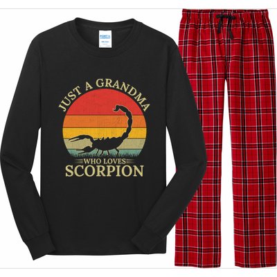 Retro Scorpion Design Just A Grandma Who Loves Scorpion Cute Gift Long Sleeve Pajama Set