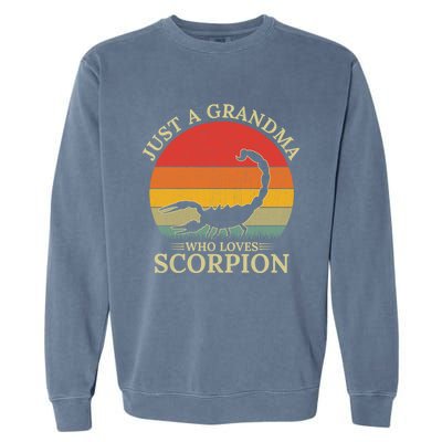 Retro Scorpion Design Just A Grandma Who Loves Scorpion Cute Gift Garment-Dyed Sweatshirt