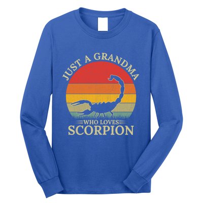 Retro Scorpion Design Just A Grandma Who Loves Scorpion Cute Gift Long Sleeve Shirt