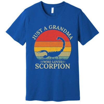 Retro Scorpion Design Just A Grandma Who Loves Scorpion Cute Gift Premium T-Shirt