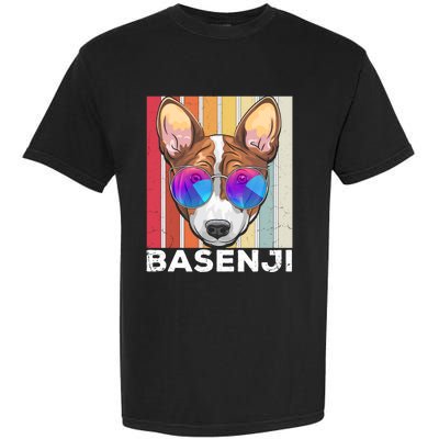 Retro Style Dog Lover Apparel Basenji With Sunglasses Gift Garment-Dyed Heavyweight T-Shirt