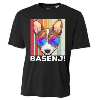 Retro Style Dog Lover Apparel Basenji With Sunglasses Gift Cooling Performance Crew T-Shirt