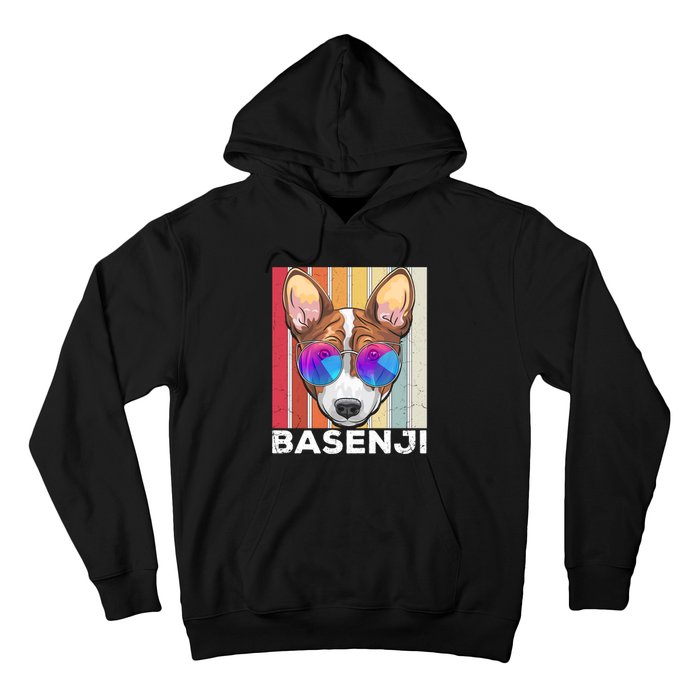 Retro Style Dog Lover Apparel Basenji With Sunglasses Gift Hoodie