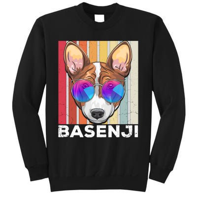 Retro Style Dog Lover Apparel Basenji With Sunglasses Gift Sweatshirt