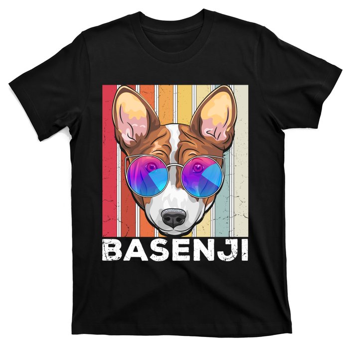 Retro Style Dog Lover Apparel Basenji With Sunglasses Gift T-Shirt