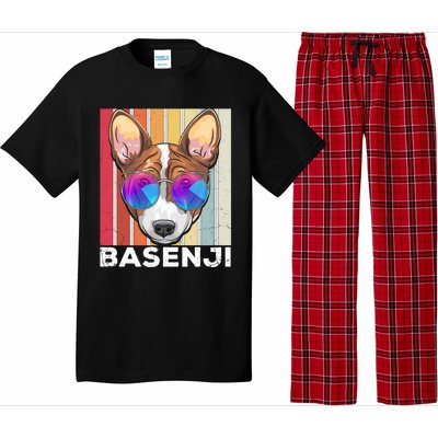 Retro Style Dog Lover Apparel Basenji With Sunglasses Gift Pajama Set