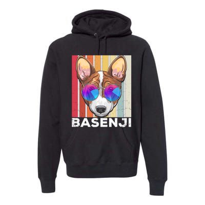 Retro Style Dog Lover Apparel Basenji With Sunglasses Gift Premium Hoodie