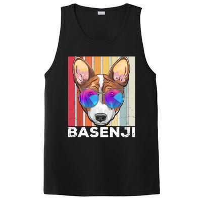 Retro Style Dog Lover Apparel Basenji With Sunglasses Gift PosiCharge Competitor Tank