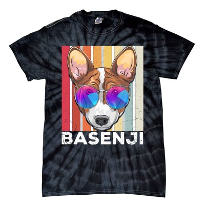 Retro Style Dog Lover Apparel Basenji With Sunglasses Gift Tie-Dye T-Shirt