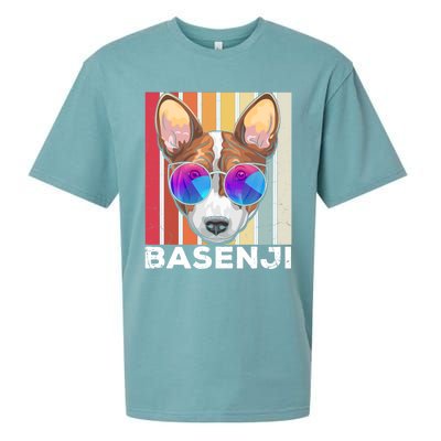 Retro Style Dog Lover Apparel Basenji With Sunglasses Gift Sueded Cloud Jersey T-Shirt