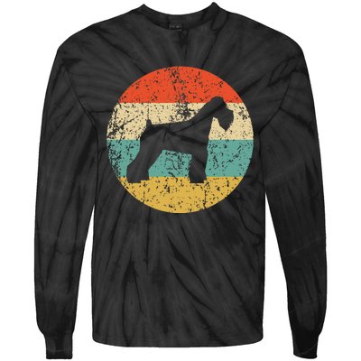 Retro Schnauzer Dog Tie-Dye Long Sleeve Shirt