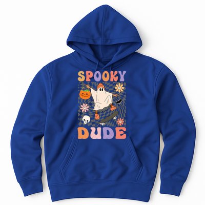 Retro Spooky Dude Ghost Skateboard JackOLantern Halloween Funny Gift Hoodie