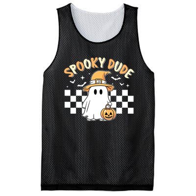 Retro Spooky Dude Cute Ghost Halloween Boy Kids Mesh Reversible Basketball Jersey Tank