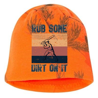 Rub Some Dirt On It Funny Baseball Kati - Camo Knit Beanie