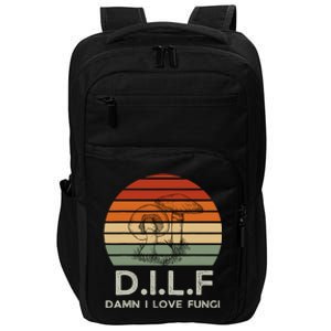 Retro Sun Dilf Damn I Love Fungi Mushrooms Mushroom Lover Impact Tech Backpack