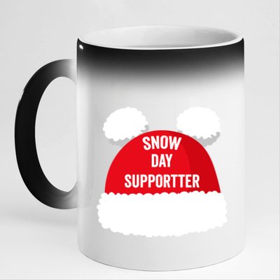 Retro Snow Day Supporter Fun Teacher Retro Snow Day Supporter Fun Teacher 11oz Black Color Changing Mug