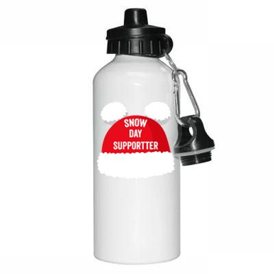 Retro Snow Day Supporter Fun Teacher Retro Snow Day Supporter Fun Teacher Aluminum Water Bottle 