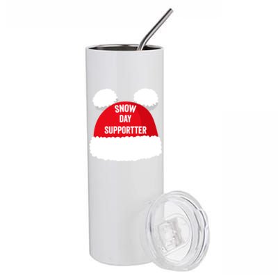 Retro Snow Day Supporter Fun Teacher Retro Snow Day Supporter Fun Teacher Stainless Steel Tumbler