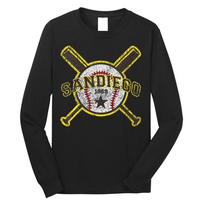 Retro San Diego Baseball Sd Long Sleeve Shirt