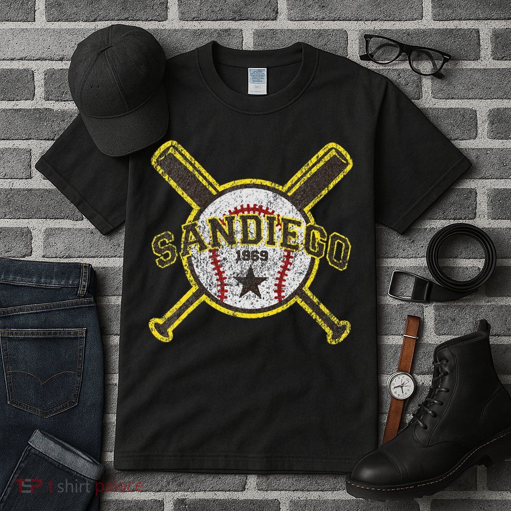 Retro San Diego Baseball Sd Tall T-Shirt
