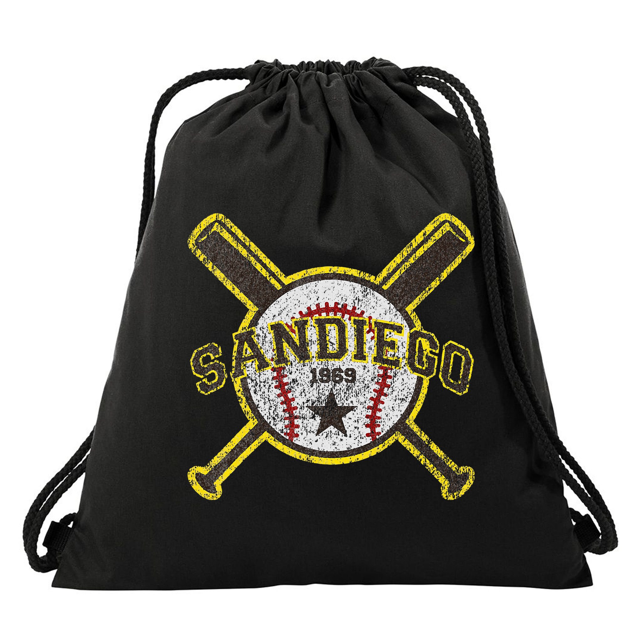 Retro San Diego Baseball Sd Drawstring Bag