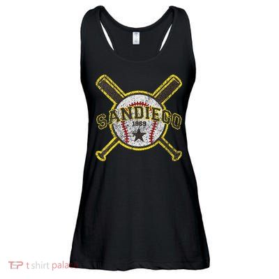 Retro San Diego Baseball Sd Ladies Essential Flowy Tank