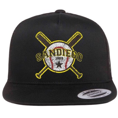 Retro San Diego Baseball Sd Flatbill Hat