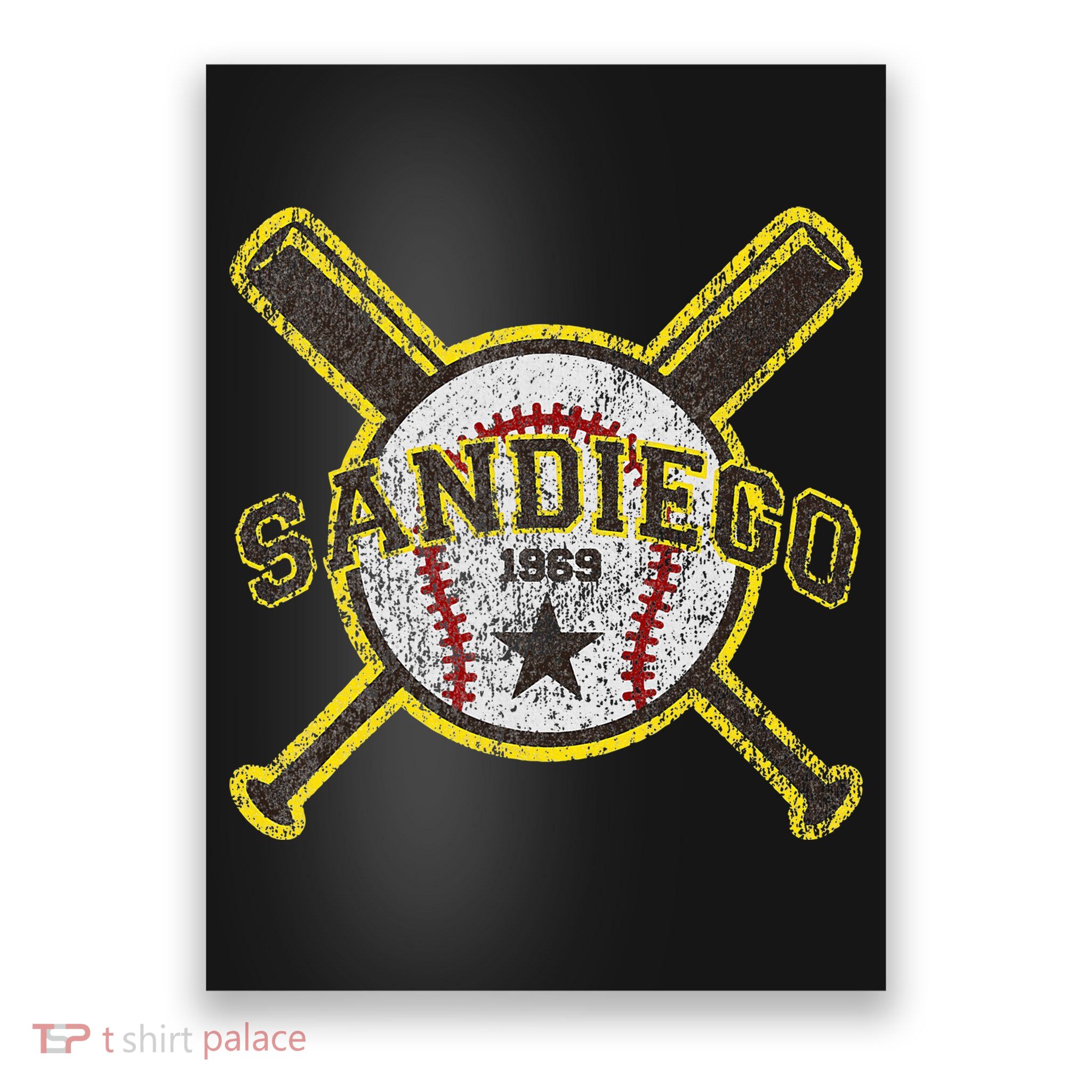 Retro San Diego Baseball Sd Poster
