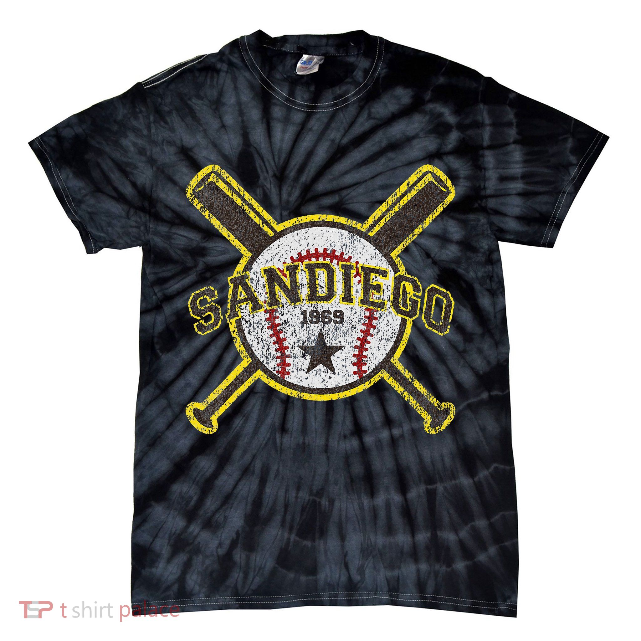 Retro San Diego Baseball Sd Tie-Dye T-Shirt