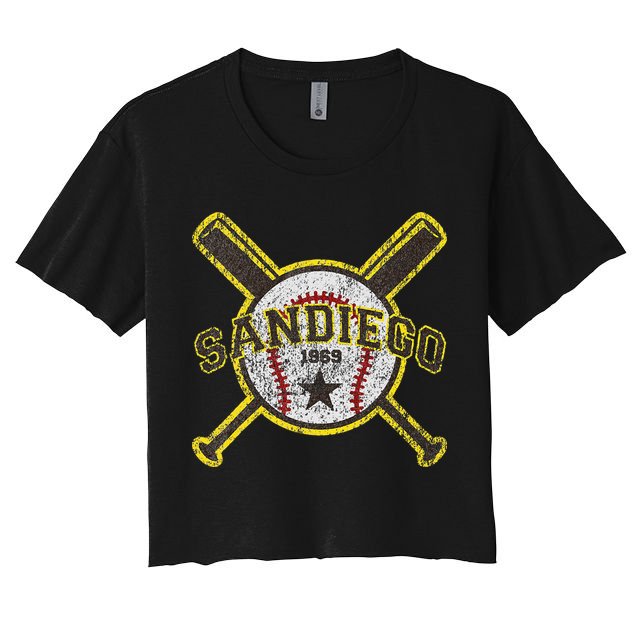 Retro San Diego Baseball Sd Women's Crop Top Tee