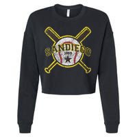 Retro San Diego Baseball Sd Cropped Pullover Crew