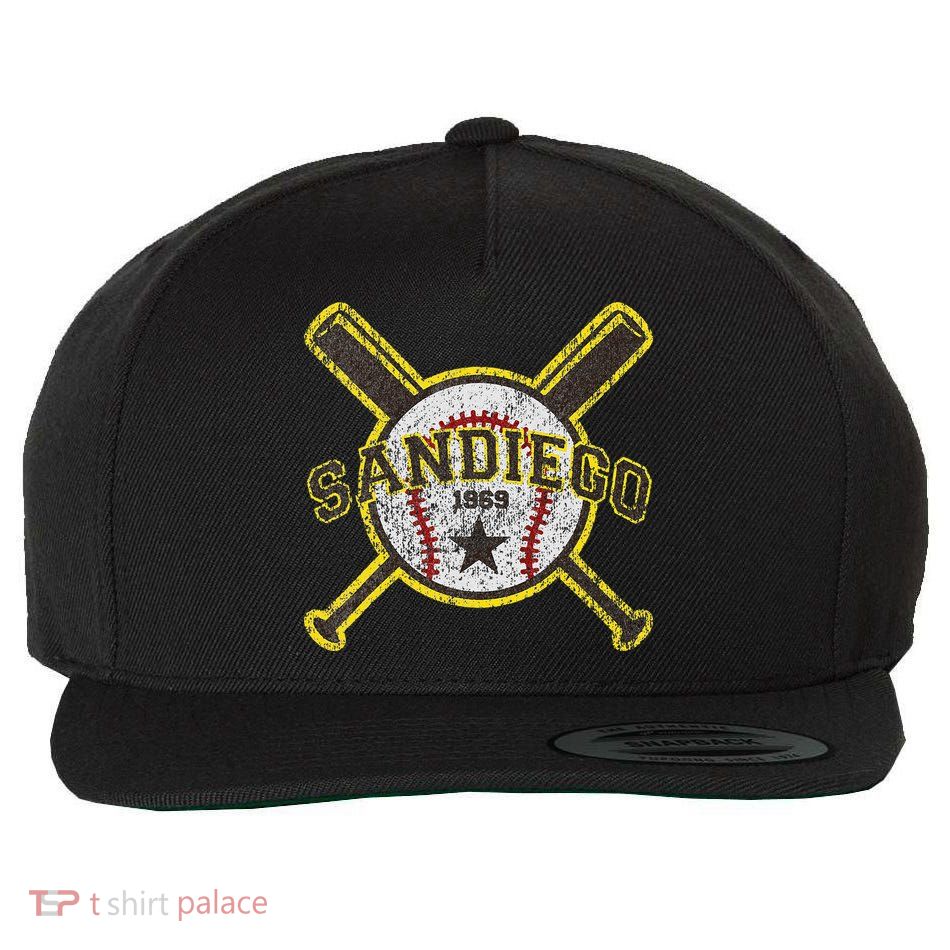 Retro San Diego Baseball Sd Wool Snapback Cap
