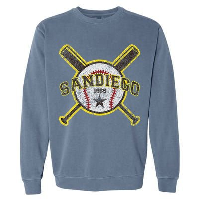 Retro San Diego Baseball Sd Garment-Dyed Sweatshirt