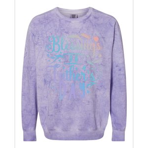 Retro Son Daughter Family Matching Blessing On Father's Day Gift Colorblast Crewneck Sweatshirt