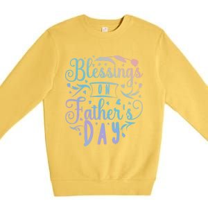 Retro Son Daughter Family Matching Blessing On Father's Day Gift Premium Crewneck Sweatshirt