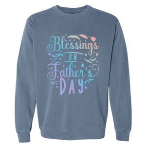 Retro Son Daughter Family Matching Blessing On Father's Day Gift Garment-Dyed Sweatshirt