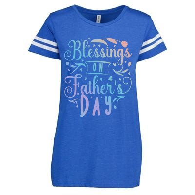 Retro Son Daughter Family Matching Blessing On Father's Day Gift Enza Ladies Jersey Football T-Shirt