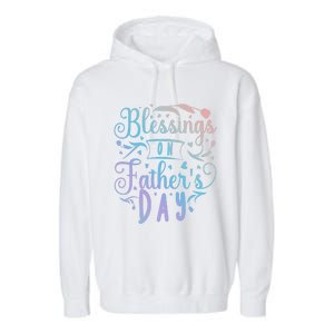 Retro Son Daughter Family Matching Blessing On Father's Day Gift Garment-Dyed Fleece Hoodie