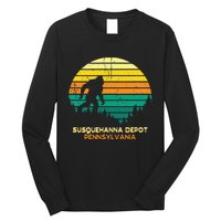 Retro Susquehanna Depot Pennsylvania Big Foot Souvenir Long Sleeve Shirt