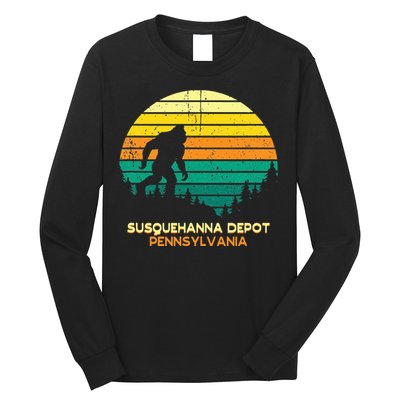 Retro Susquehanna Depot Pennsylvania Big Foot Souvenir Long Sleeve Shirt