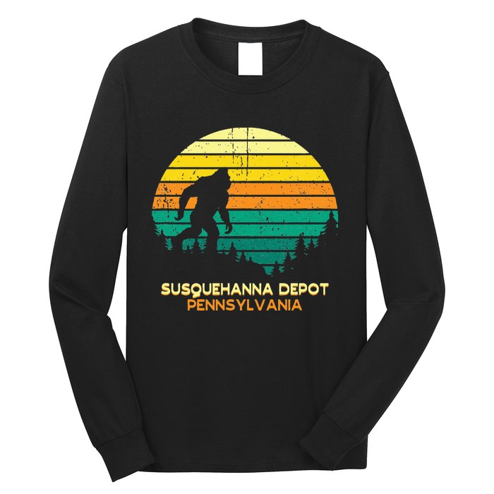 Retro Susquehanna Depot Pennsylvania Big Foot Souvenir Long Sleeve Shirt