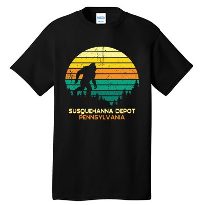 Retro Susquehanna Depot Pennsylvania Big Foot Souvenir Tall T-Shirt