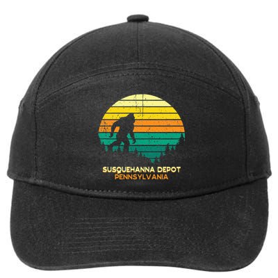 Retro Susquehanna Depot Pennsylvania Big Foot Souvenir 7-Panel Snapback Hat