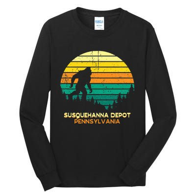 Retro Susquehanna Depot Pennsylvania Big Foot Souvenir Tall Long Sleeve T-Shirt