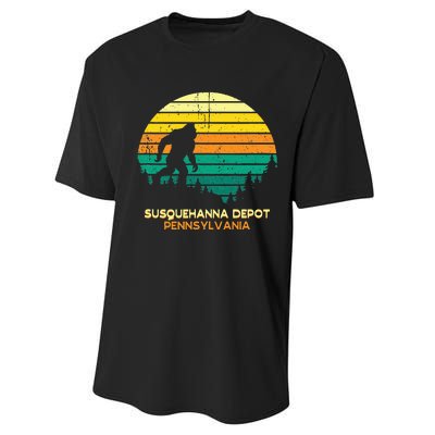 Retro Susquehanna Depot Pennsylvania Big Foot Souvenir Performance Sprint T-Shirt